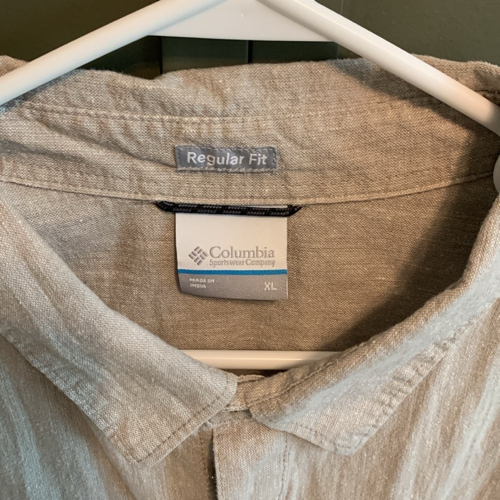 Men's Columbia Regular Fit Short Sleeve Button Down Hemp/Cotton Shirt XL - Picture 3 of 4